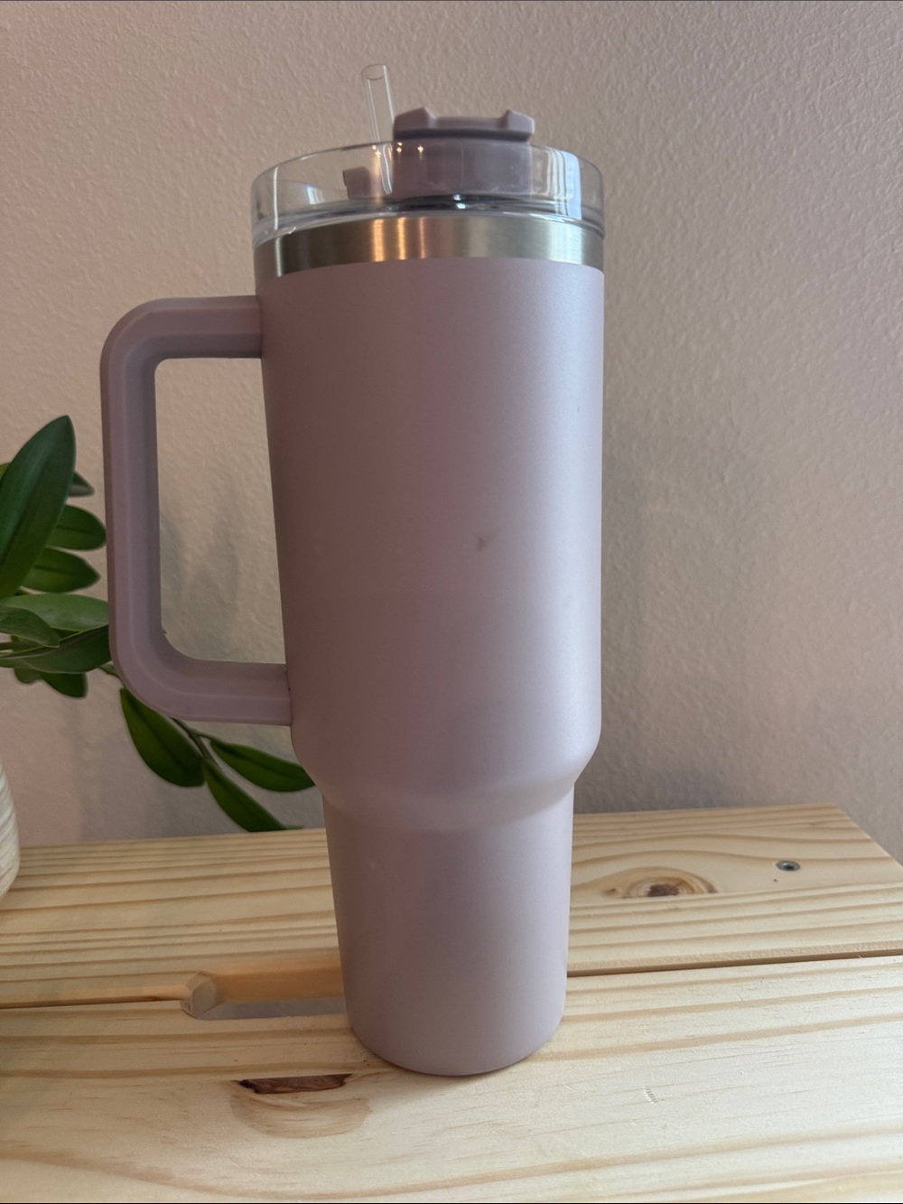 Stanley Travel Tumbler with Handle - Dusty Mauve - Picture 2 of 3